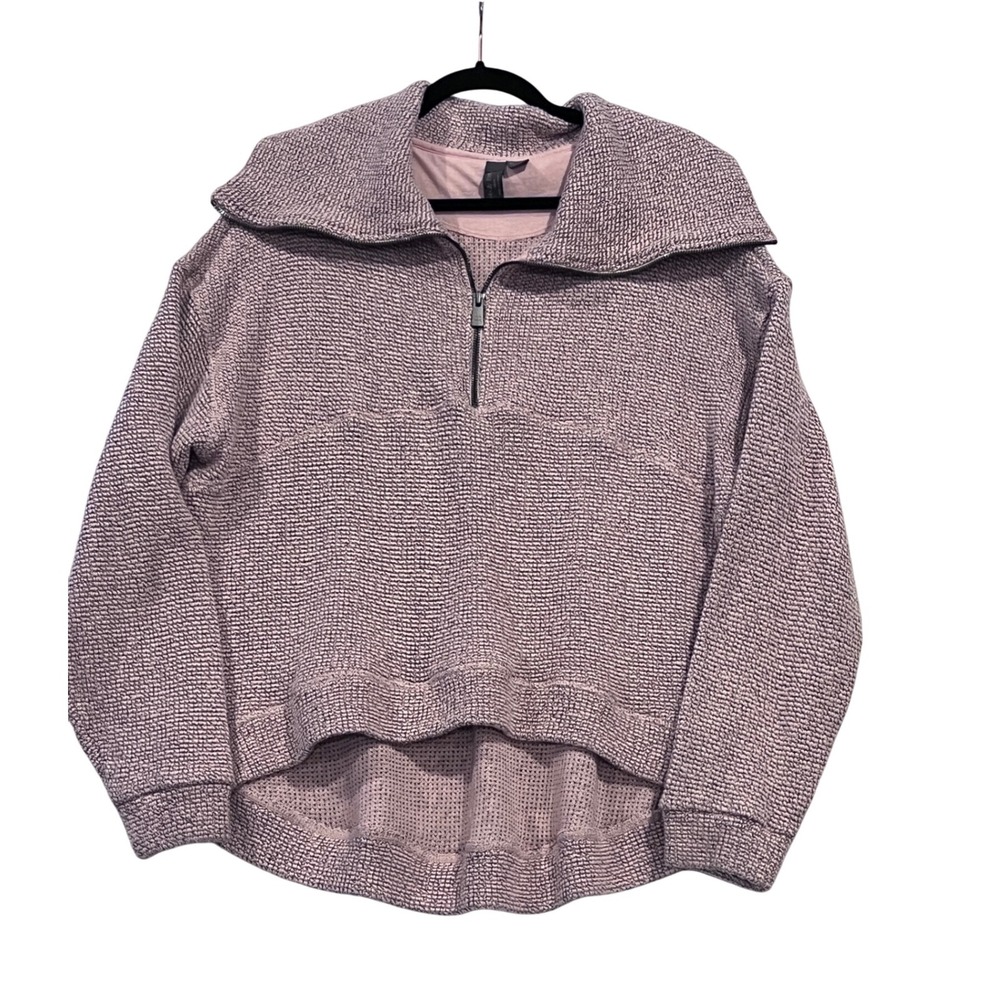 Sweaty Betty London Pink Speckled Textured Half Zip‎ Pullover Sweater Women's M